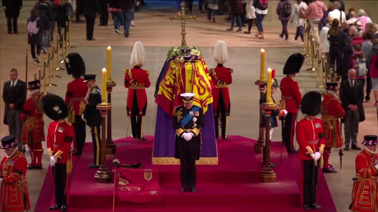 King Charles And Siblings Keep Silent Vigil Around Queen's Coffin