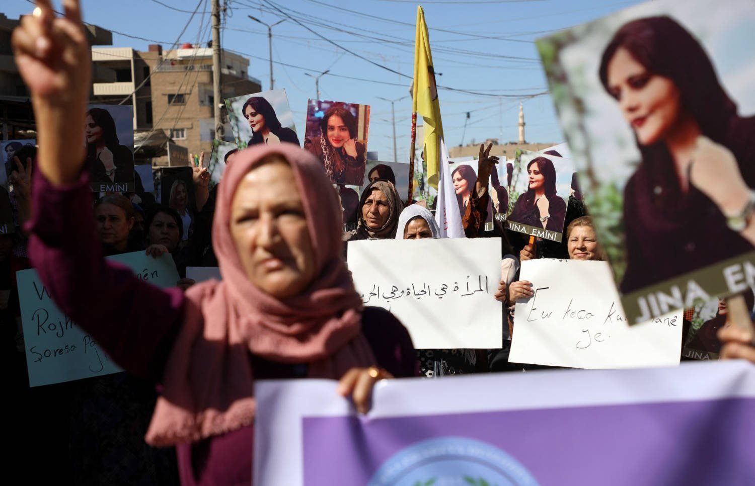 Women Protest Over The Death Of Mahsa Amini In Iran, In The Kurdish Controlled City Of Qamishli