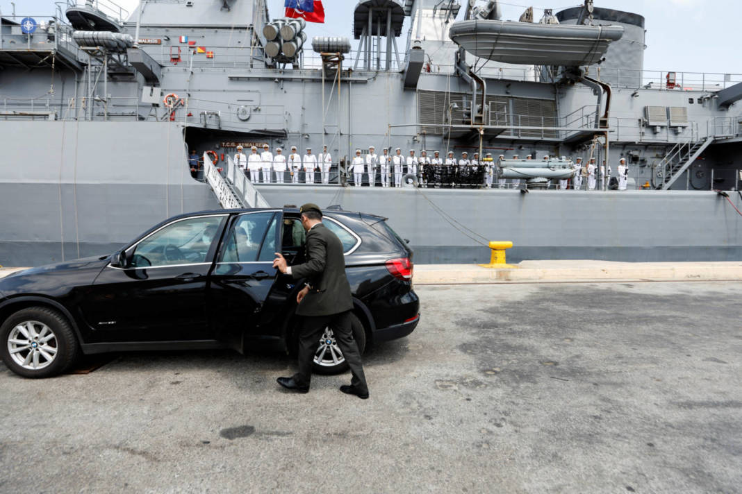 A Turkish Naval Frigate Is Berthed At Haifa Port