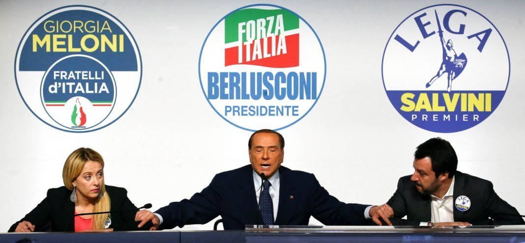 File Photo: Forza Italia Leader Silvio Berlusconi Speaks Flanked By Fratelli D'italia Party Leader Giorgia Meloni And Northern League Leader Matteo Salvini During A Meeting In Rome