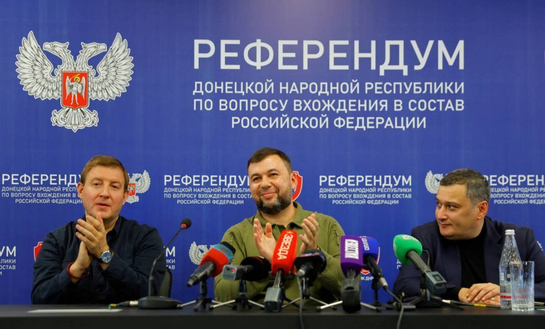 A News Conference On Preliminary Results Of A Referendum In Donetsk