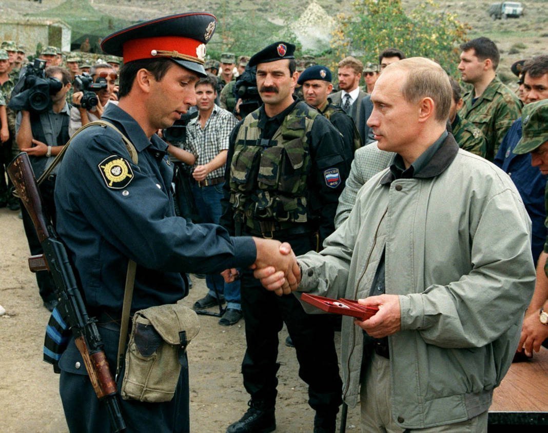 File Photo: Prime Minister Putin Awards A Medal In Botlikhsky.