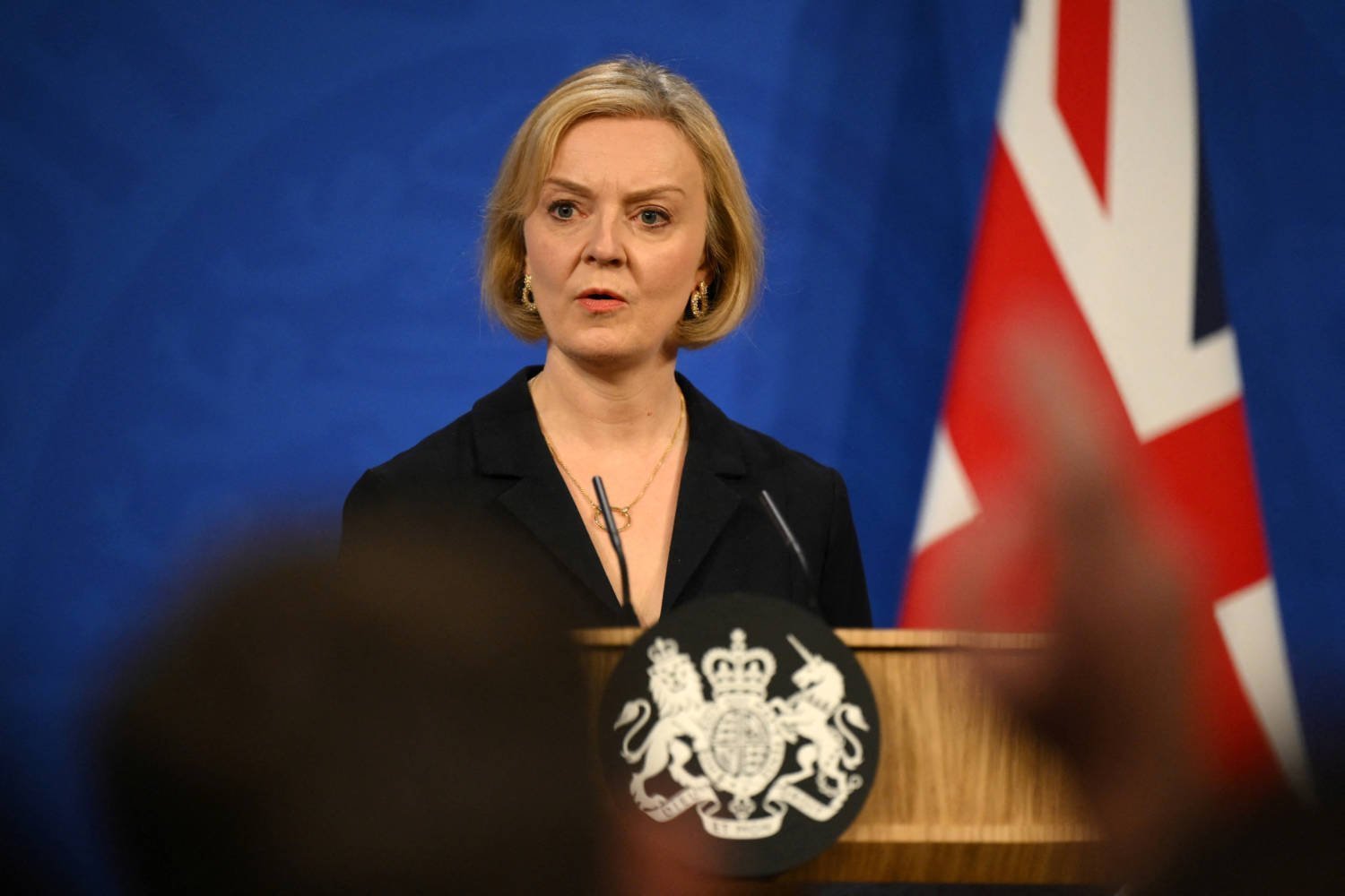 British Prime Minister Liz Truss Attends A News Conference In London