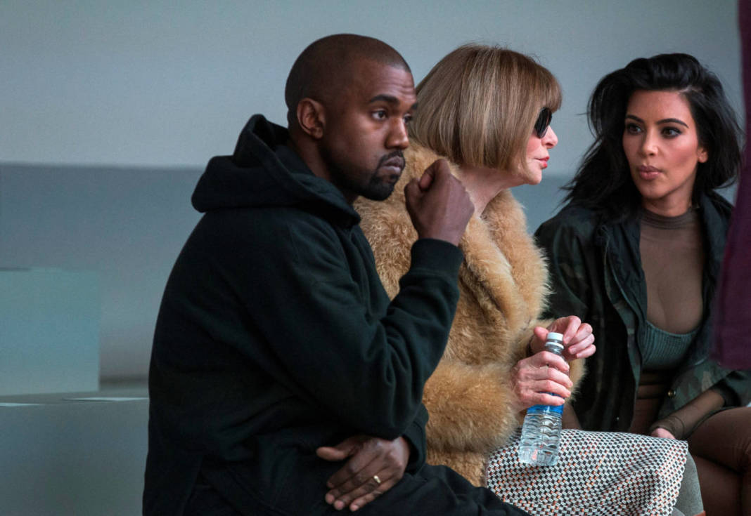 File Photo: Singer Kanye West Watches Models Rehearse While Sitting With Kim Kardashian And Anna Wintour Before Presenting His Fall/winter 2015 Partnership With Adidas At New York Fashion Week