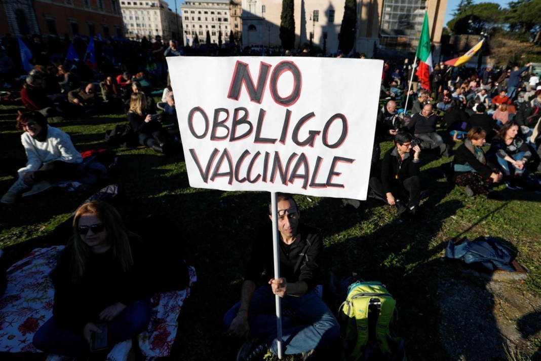File Photo: Demonstrators Protest Against Mandatory Vaccinations Against Covid 19 For Over 50s, In Rome