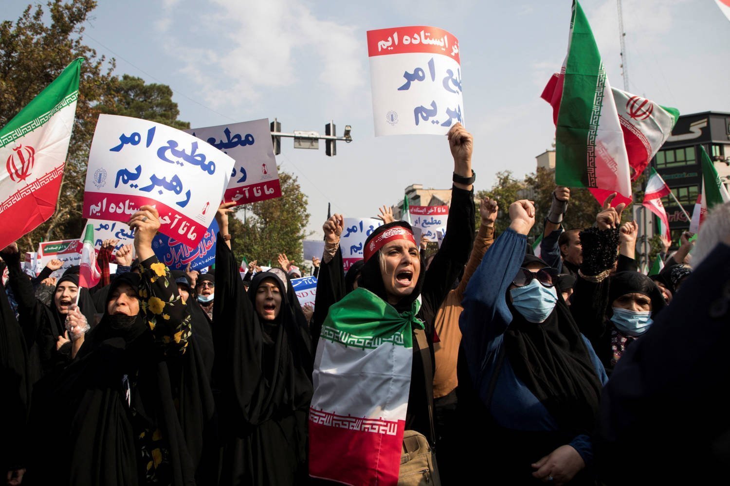Iranians Attend A Protest Condemning The Shiraz Attack And Unrest, In Tehran