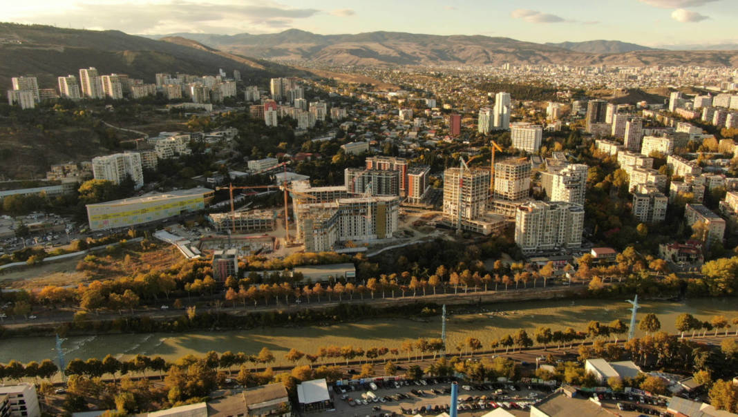 An Aerial View Shows Tbilisi