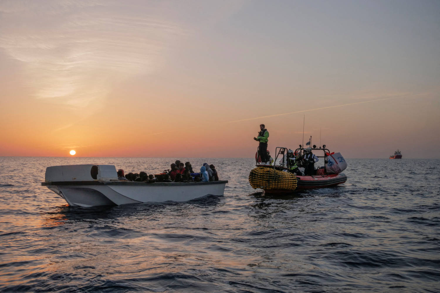 File Photo: Crew Members Of Ngo Rescue Ship 'ocean Viking' Rescue Migrants In The Mediterranean Sea