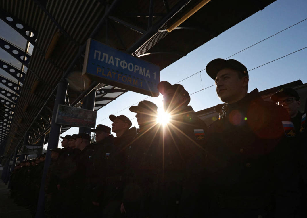 Conscripts Line Up At A Local Railway Station During Their Departure For The Garrisons, In Sevastopol