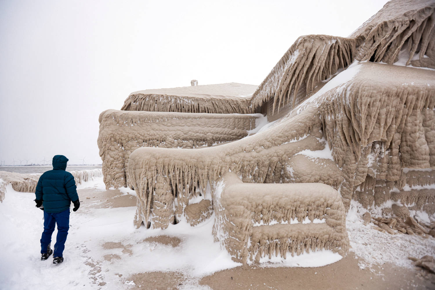 File Photo: Ice Formed By The Spray Of Lake Erie Waves In Hamburg, New York