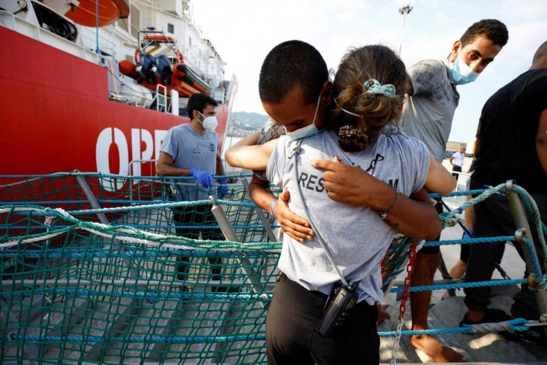 File Photo: Migrants On Board Open Arms Rescue Boat Arrive At Messina Port