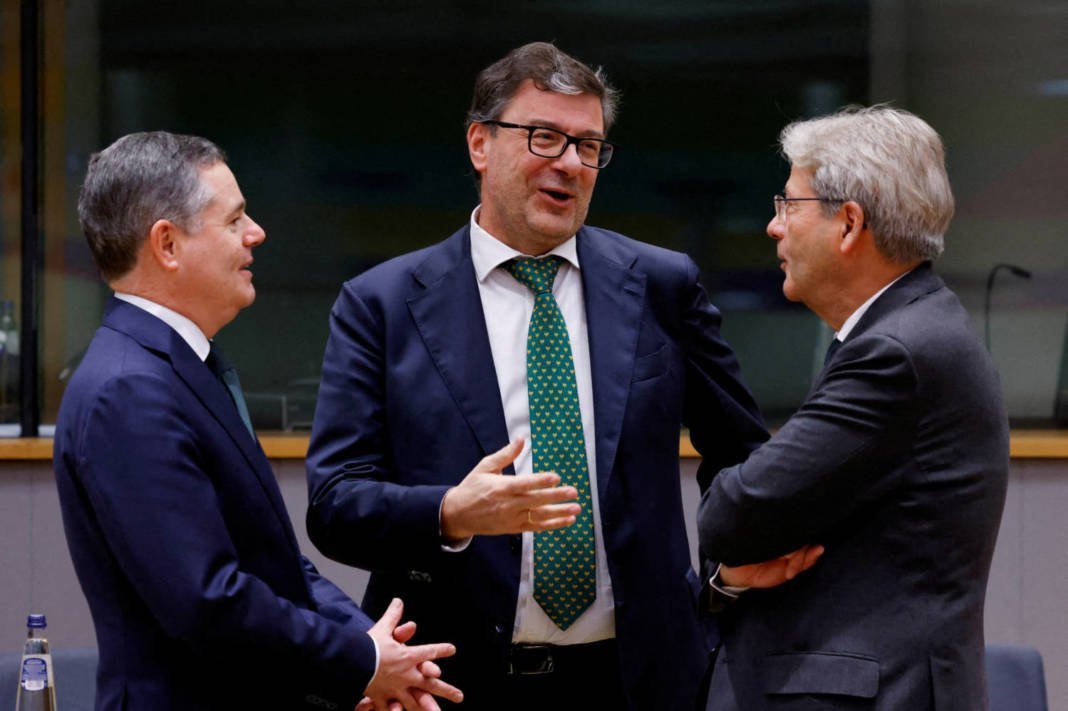 File Photo: Italy's Finance Minister Giancarlo Giorgetti At Eurozone Finance Ministers Meeting In Brussels