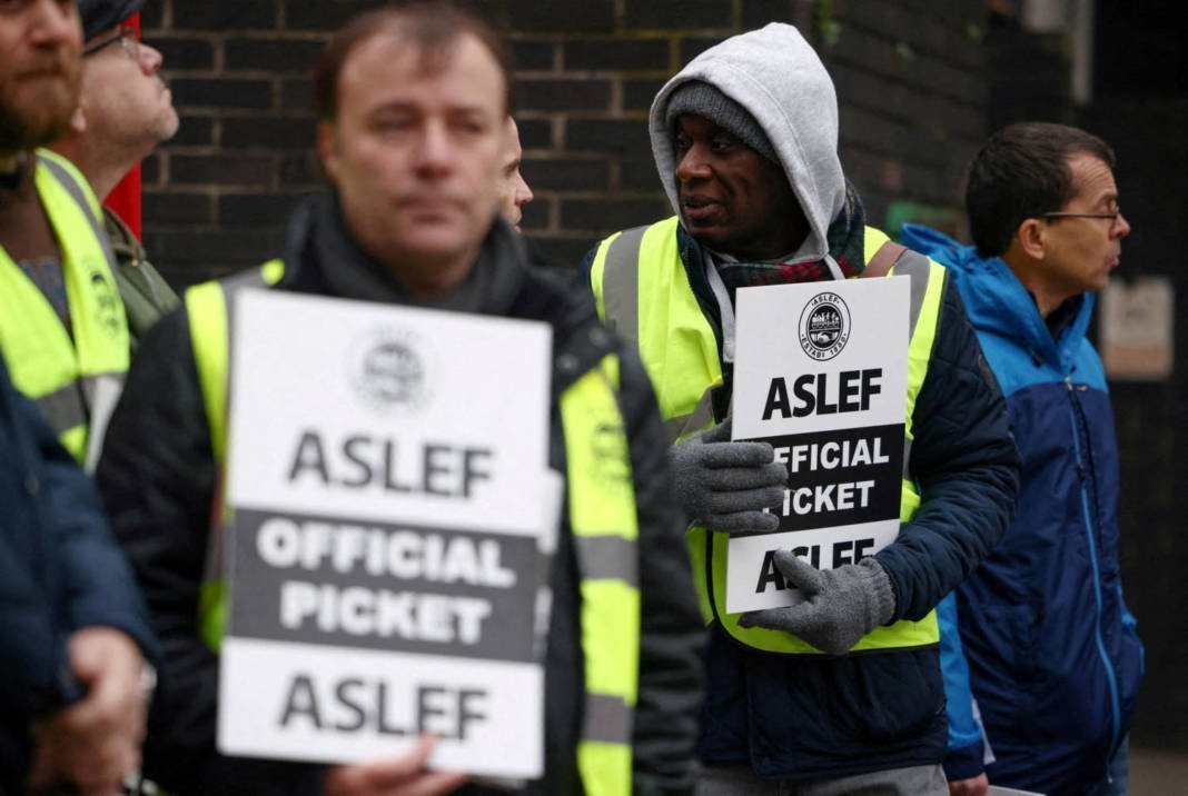 File Photo: Rail Workers That Are Members Of The Aslef Union Go On Strike In London