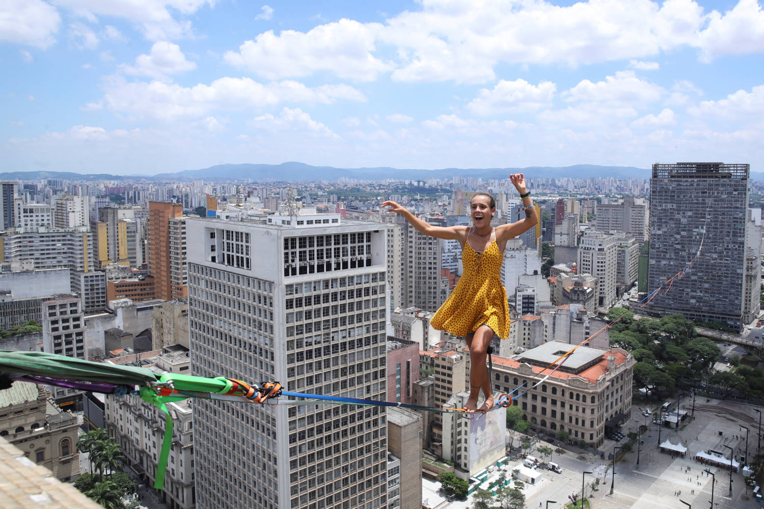 Highliners Walk On The Longest Line Of The Americas In Sao Paulo