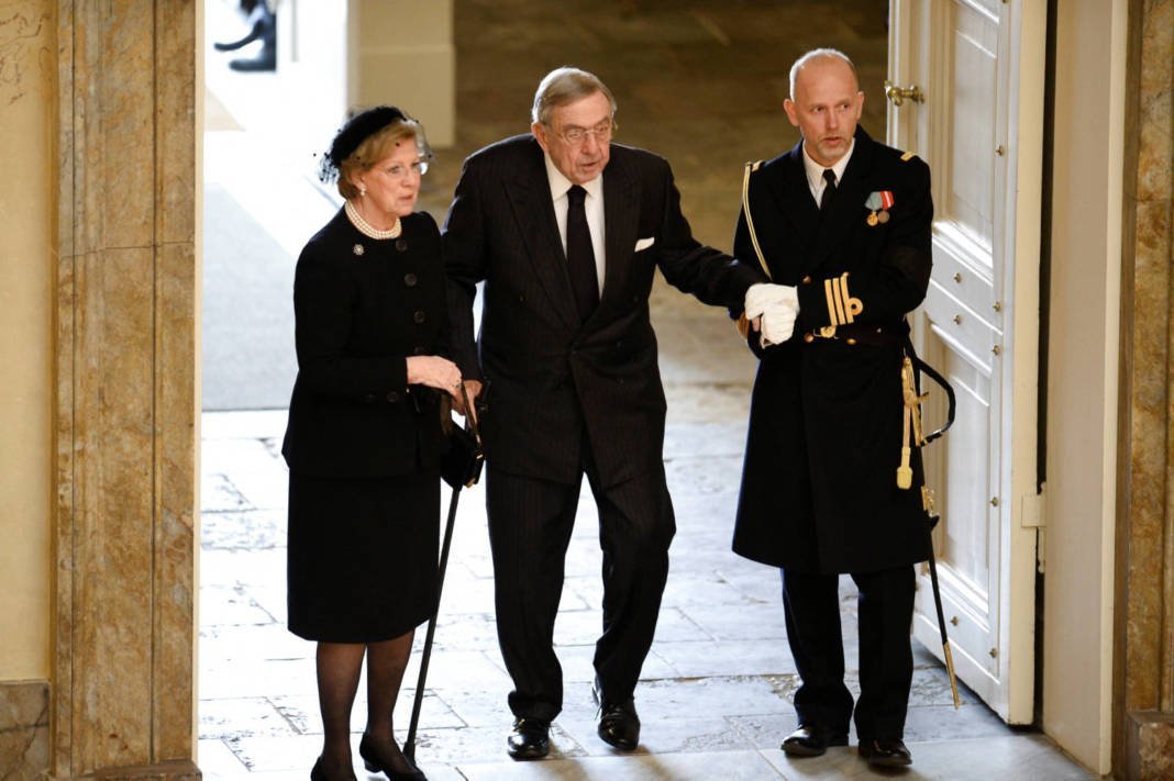 Queen Anne Marie And King Constantin Ii Of Greece Arrive At The Funeral Of Prince Henrik Of Denmark