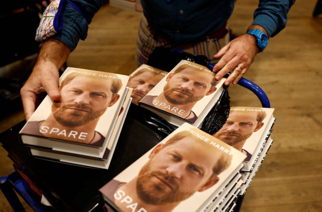 Britain's Prince Harry's Autobiography 'spare' Displayed At Waterstones Bookstore, In London