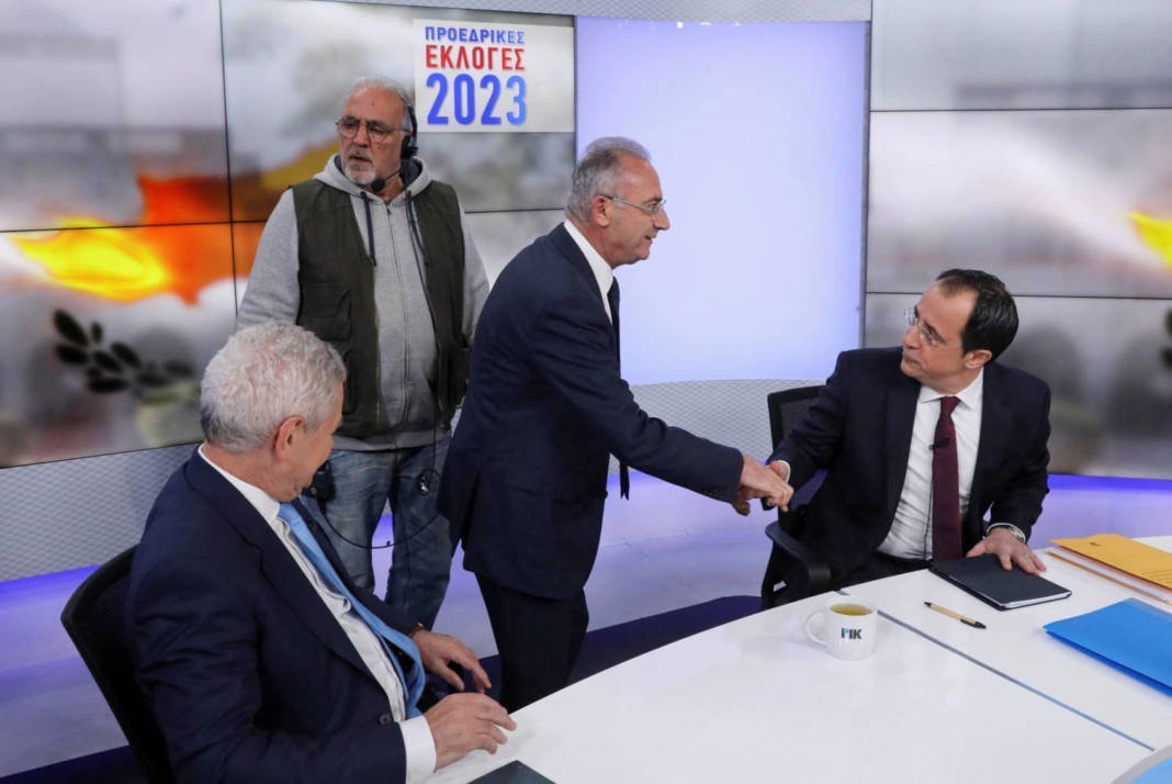 Cyprus Presidential Candidates Andreas Mavroyiannis, Nikos Christodoulides And Averof Neophytou Attend A Televised Debate In Nicosia
