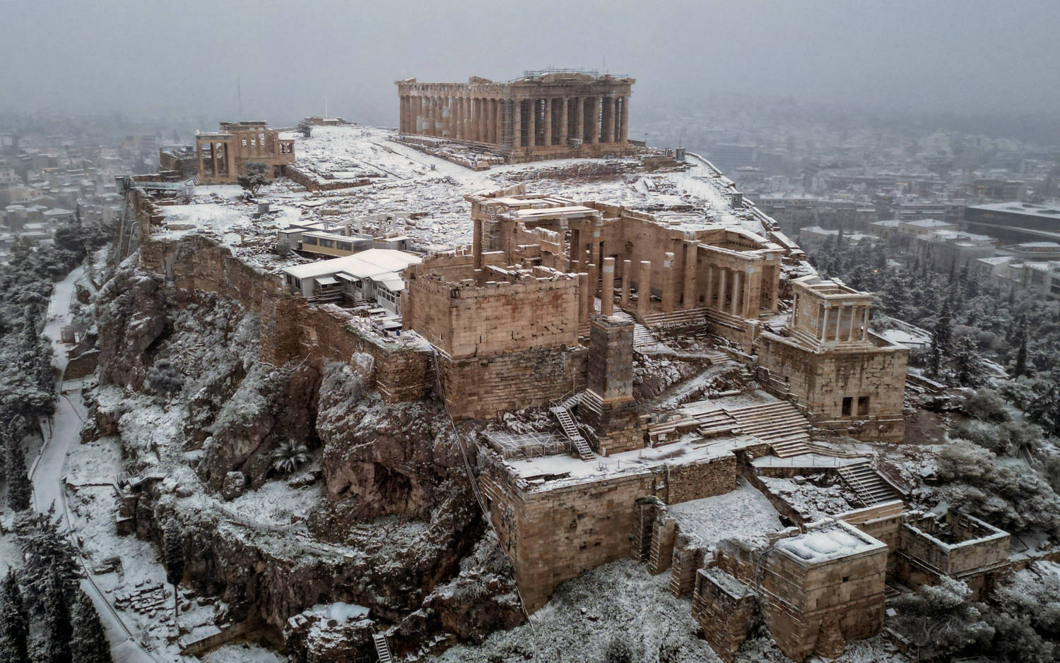 Snowfall In Athens