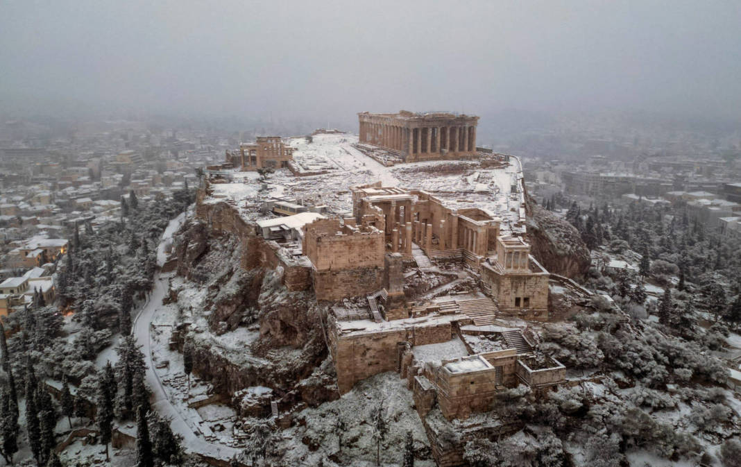 Snowfall In Athens