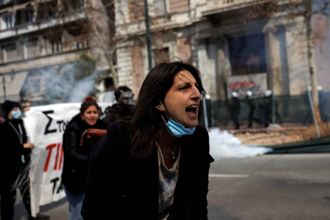 Protesters Clash With Police During A Demonstration After A Train Crash Near The City Of Larissa, In Athens