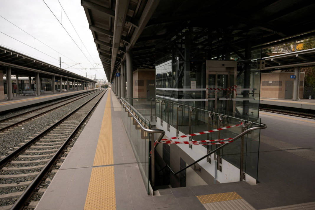 File Photo: An Empty Station During A Nationwide Railway Strike After Trains Collide Near Larissa, Greece