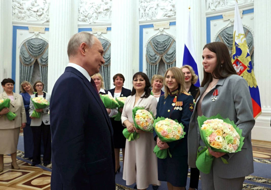Russian President Putin Attends A Ceremony Marking International Women's Day