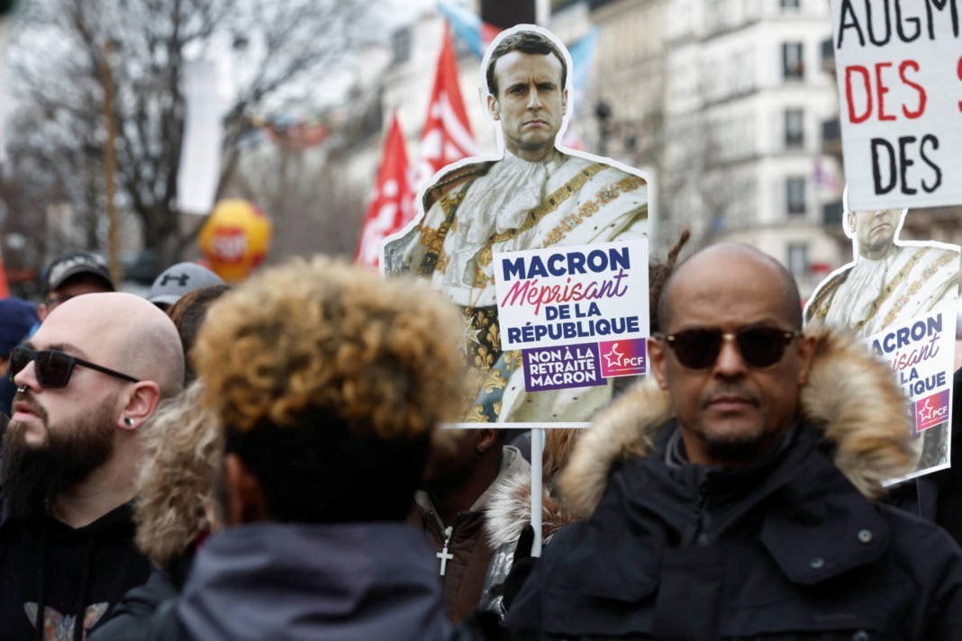 French Unions And Workers March Against Pension Reforms In Paris