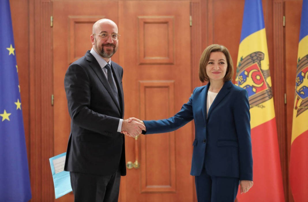 European Council President Michel And Moldovan President Sandu Meet In Chisinau