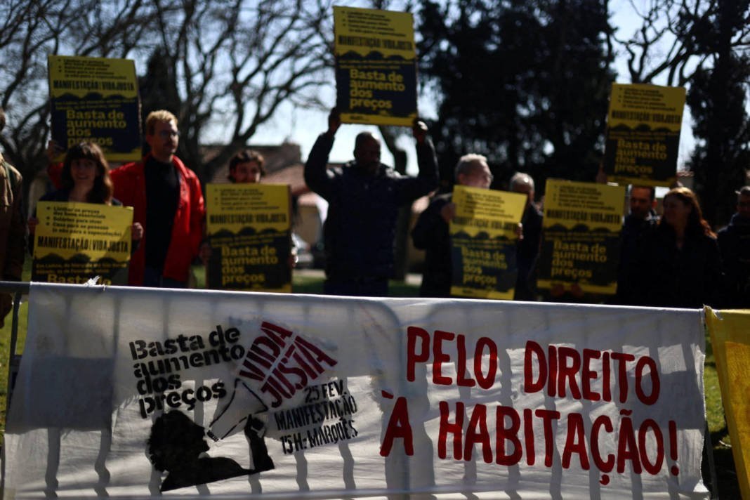 File Photo: Protesters Take Part In A Demonstration Outside The Goverment Cabnet Meeting That Started The Process For Ruling On The Housing Crisis In Lisbon
