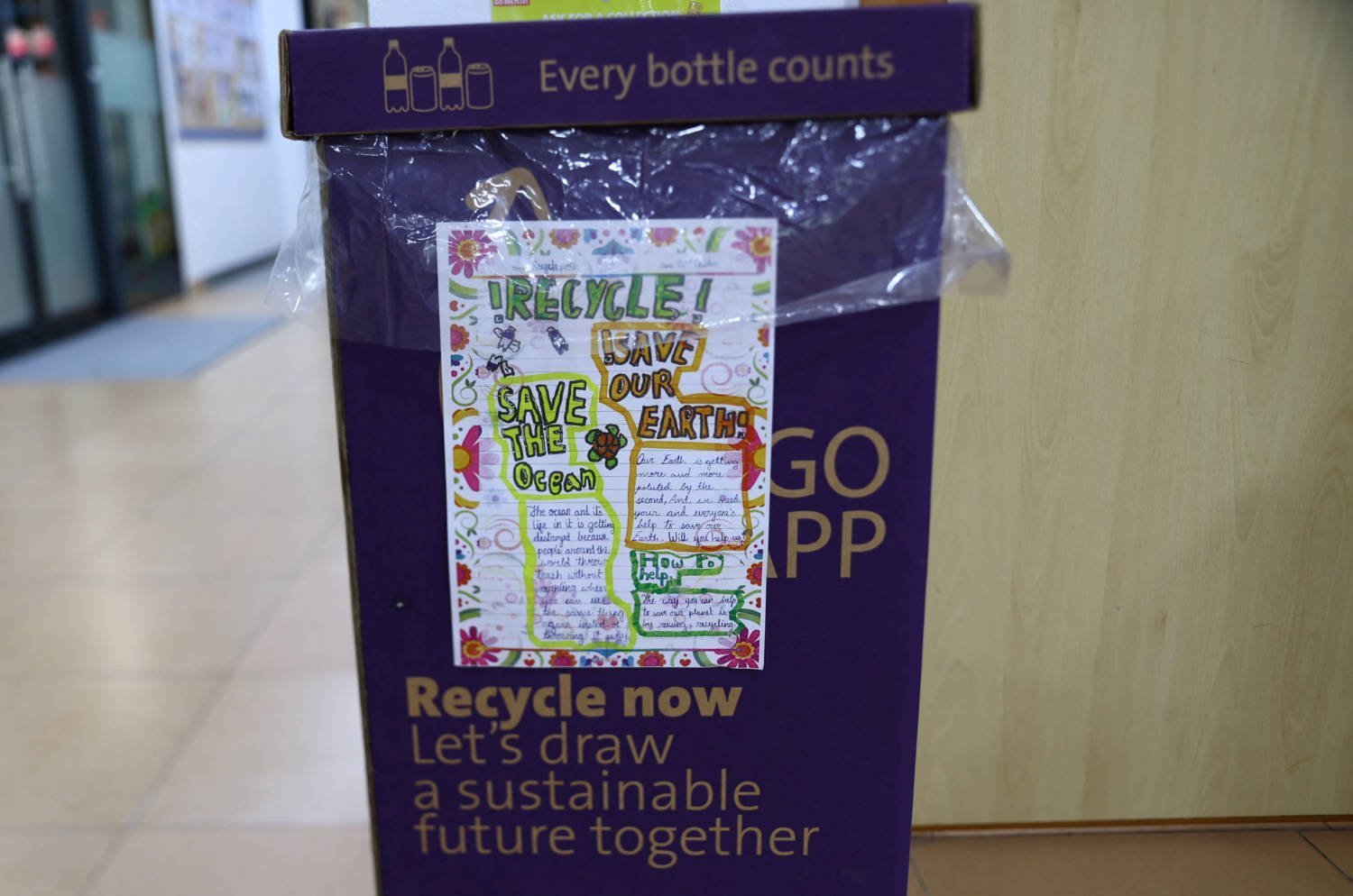 A Box Of Recyclables Is Seen At Dubai's Regent International School, In Duba