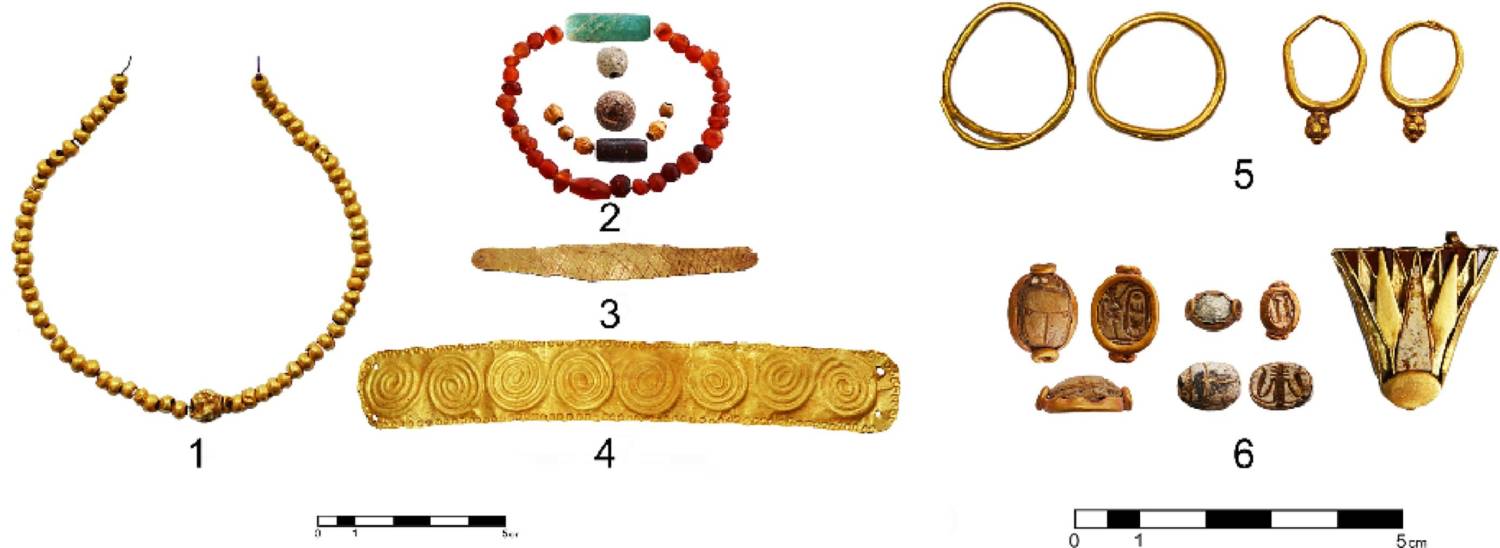 Photo 2 Selection Of Gold And Stone Jewellery From Hala Sultan Tekke (photographs T. Bürge And P.m. Fischer).