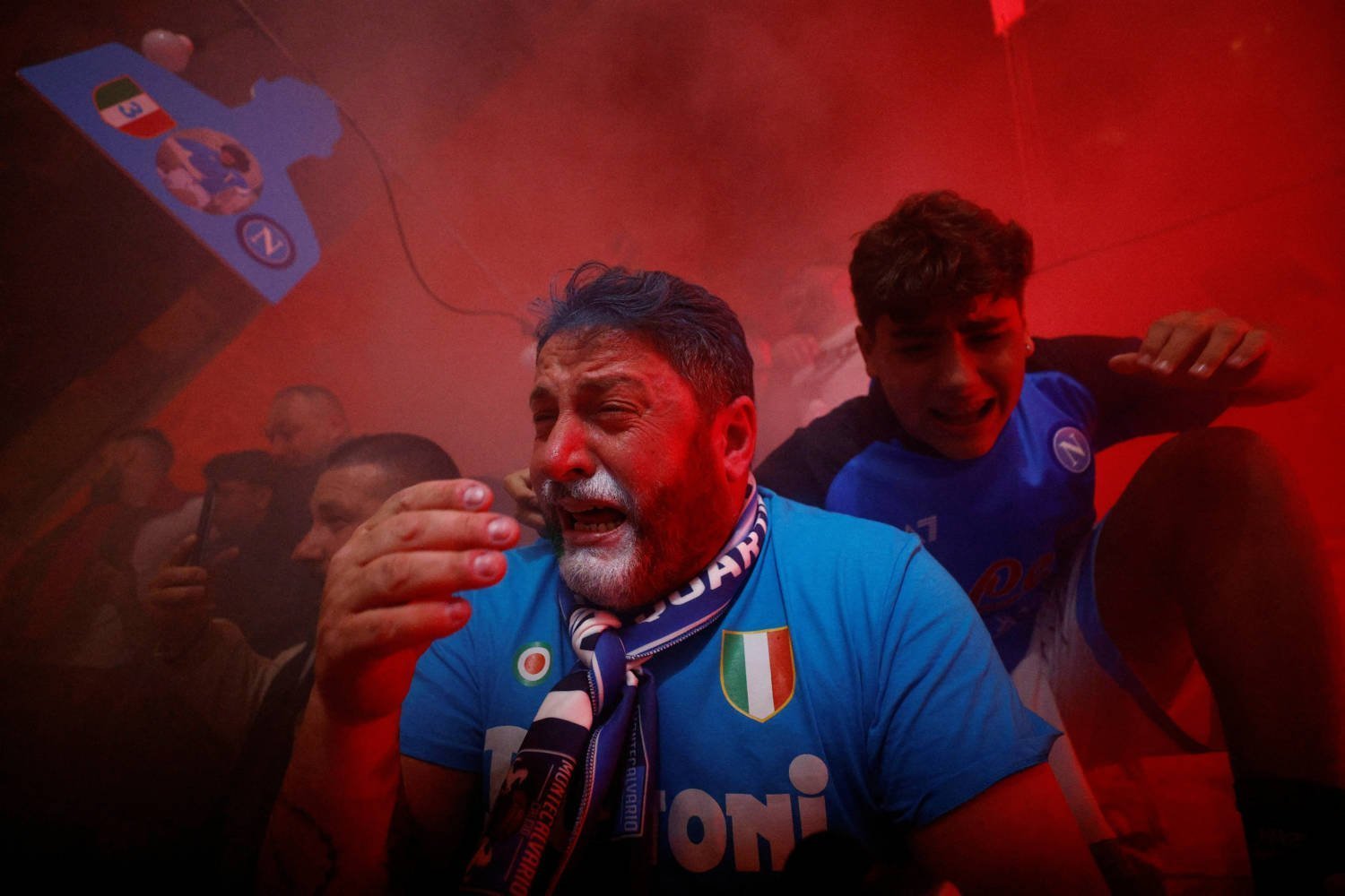 Serie A Napoli Fans Celebrate Winning The Serie A