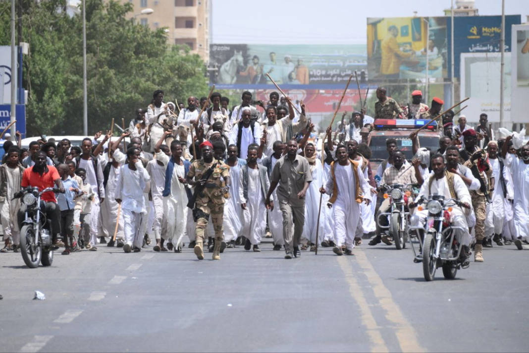 Men From The Eastern Sudanese Beja Tribe March In Support Of The Sudanese Army In Port Sudan