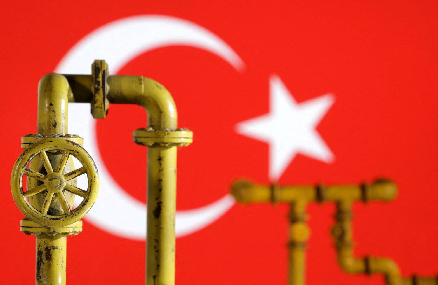 File Photo: Illustration Shows Natural Gas Pipeline And Turkey Flag