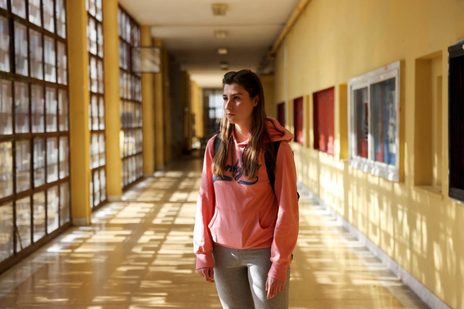 Civil Engineering Student Evangelia Grigoriou Poses For A Portrait, In Thessaloniki