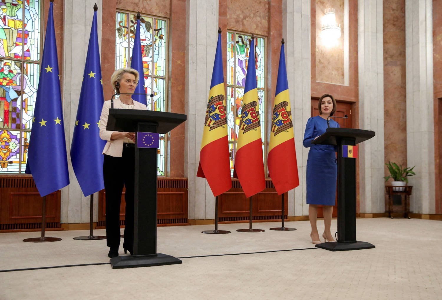 Moldovan President Maia Sandu And European Commission President Ursula Von Der Leyen Meet In Chisinau