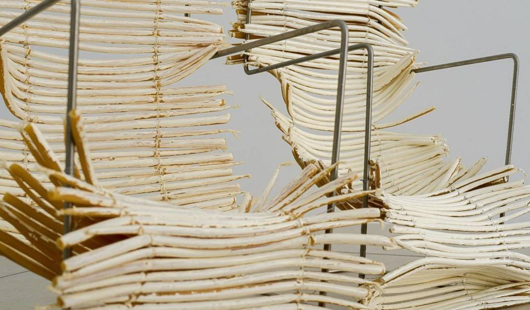 Maria Toumazou, Found Chairs (detail), 2016, Beeswax Candles, Enamel Paint, Stainless Steel, Metal Wire, 54 X 30 X30 Cm