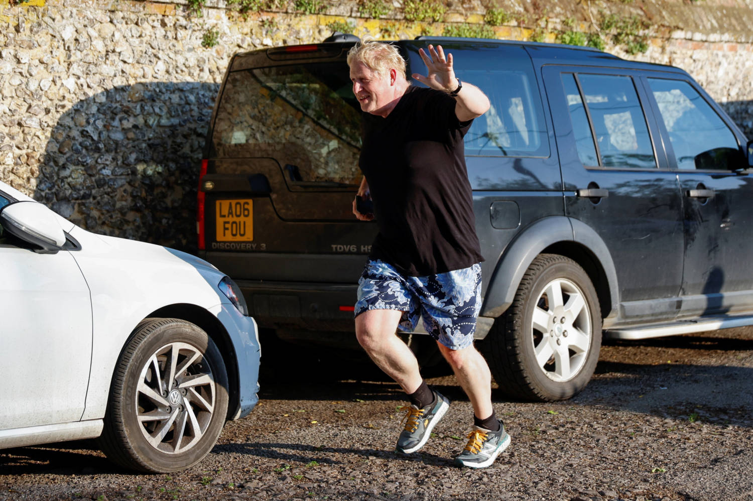 Former British Prime Minister Boris Johnson Returns To His Home After Running, In Brightwell Cum Sotwell