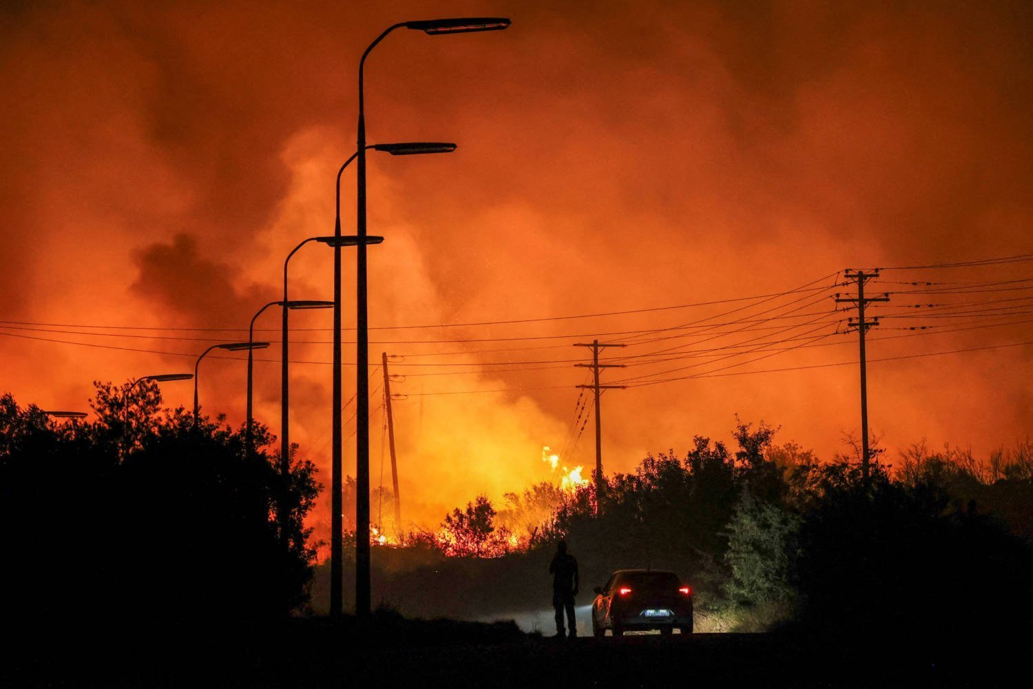 Wildfire Burns In Central Greece