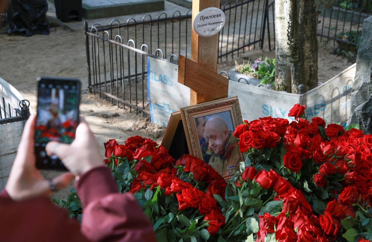 A View Shows The Grave Of Russian Mercenary Chief Yevgeny Prigozhin In St Petersburg
