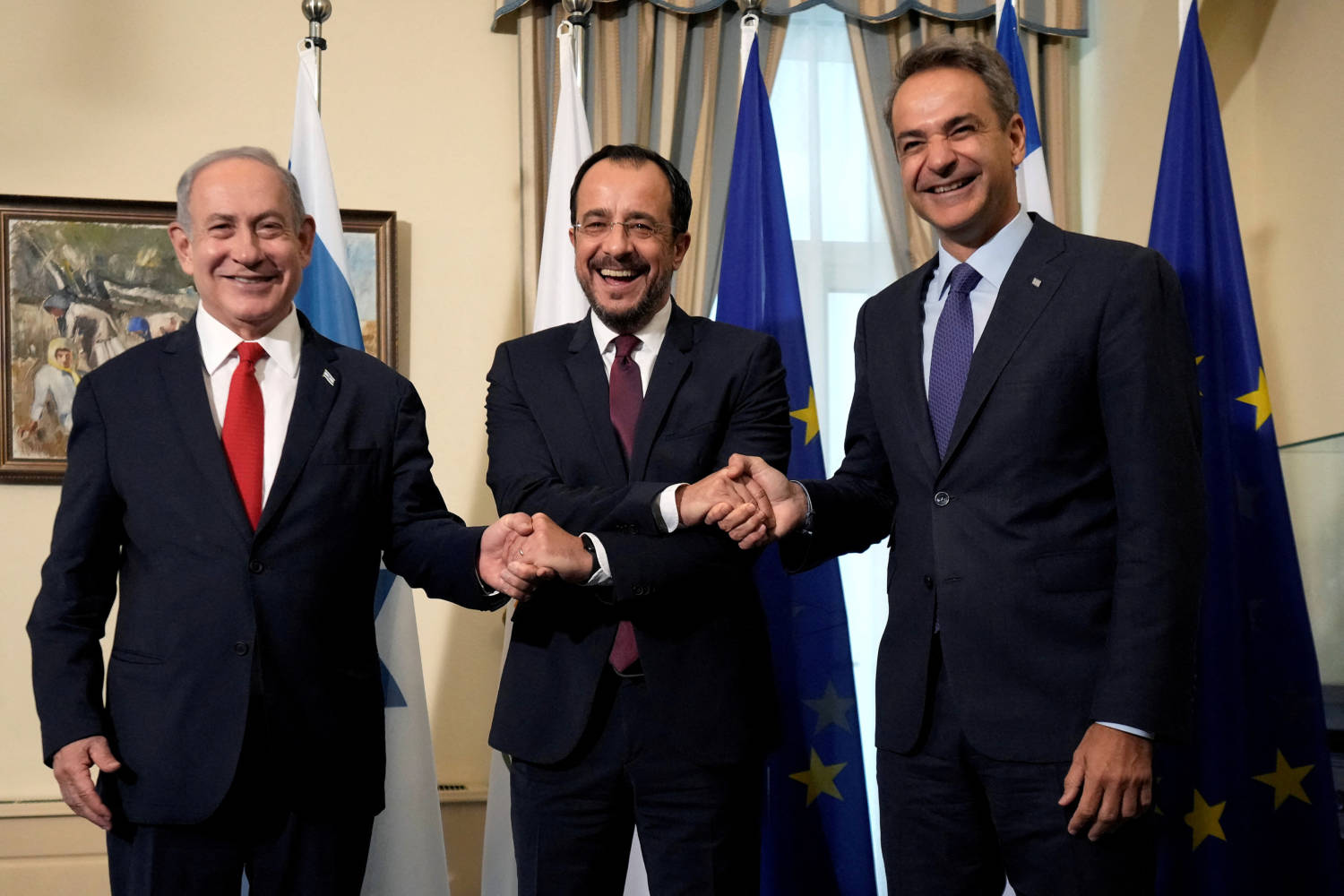 Cyprus' President Christodoulides, Greek Pm Mitsotakis And Israeli Pm Netanyahu Meet In Nicosia