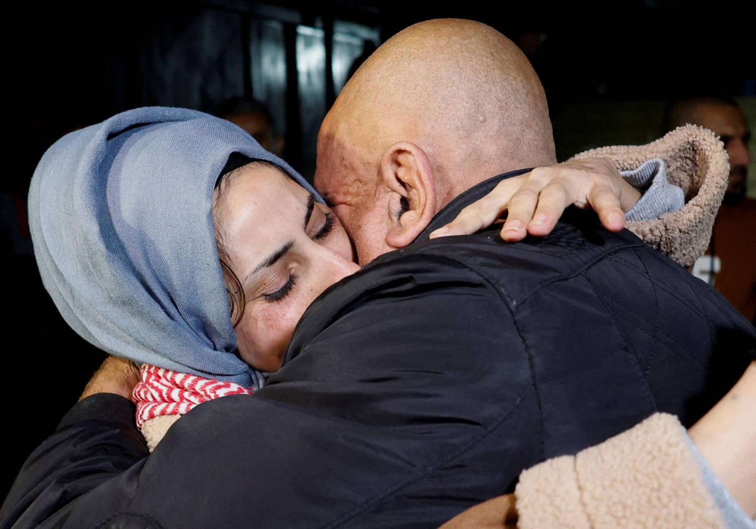 Released Palestinian Prisoner Lamees Abu Arkoob Reacts As She Is Received By Her Family Outside Her House Near Hebron