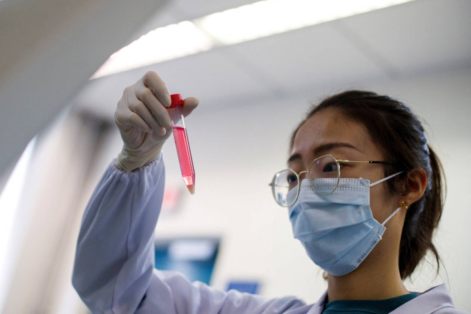 File Photo: A Scientist Works In The Lab Of Linqi Zhang On Research Into Novel Coronavirus Disease (covid 19) Antibodies For Possible Use In A Drug At Tsinghua University In Beijing