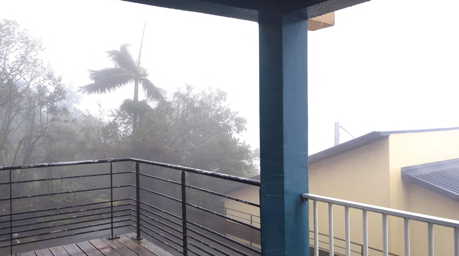 Rain Splashes Inside A Balcony Amid Strong Winds Caused By Cyclone Belal, In Reunion Island