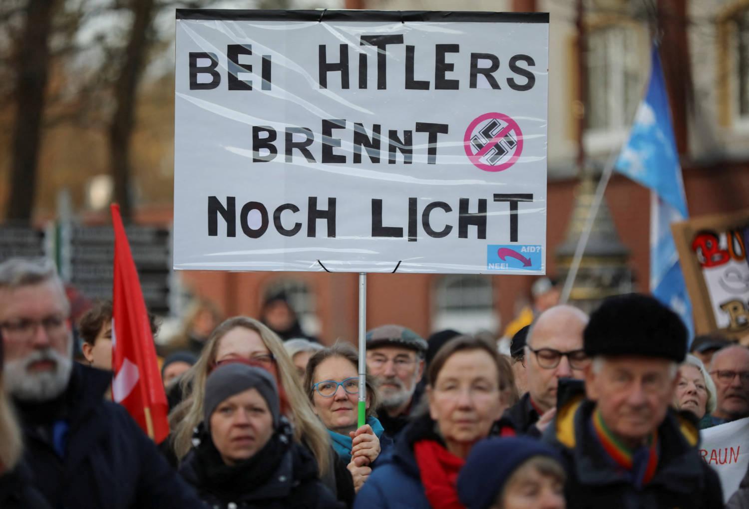 Demonstration Against Afd And Right Wing Extremism, In Eichwalde Near Berlin