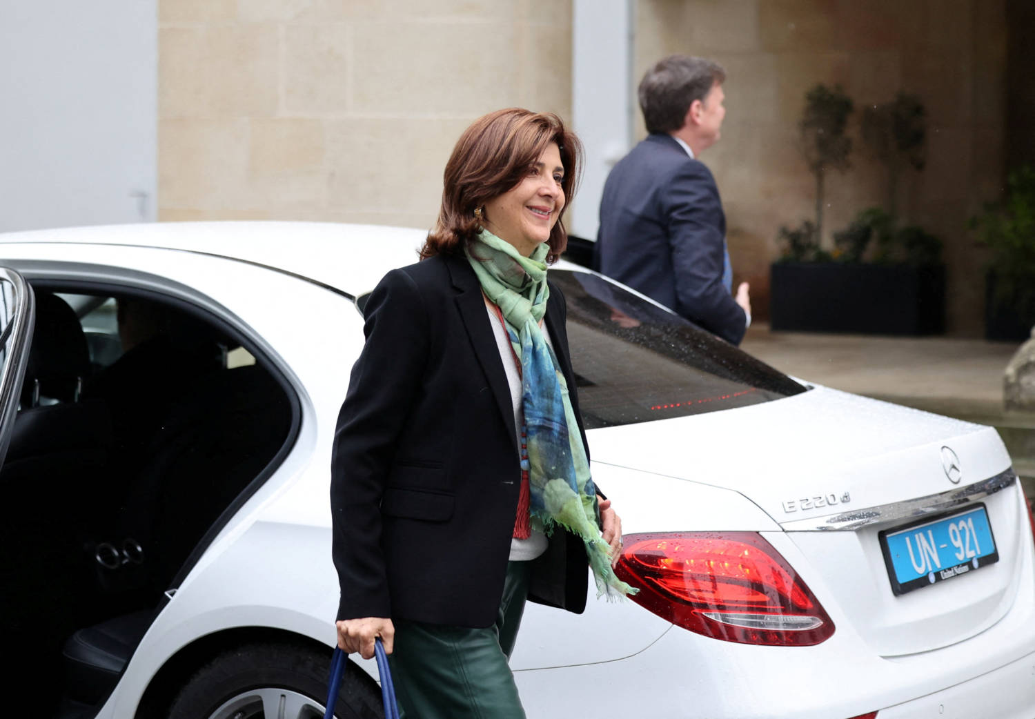 Un Envoy On Cyprus Maria Angela Holguin Cuellar Arrives At The Presidential Palace For A Meeting With Cypriot President Nikos Christodoulides In Nicosia