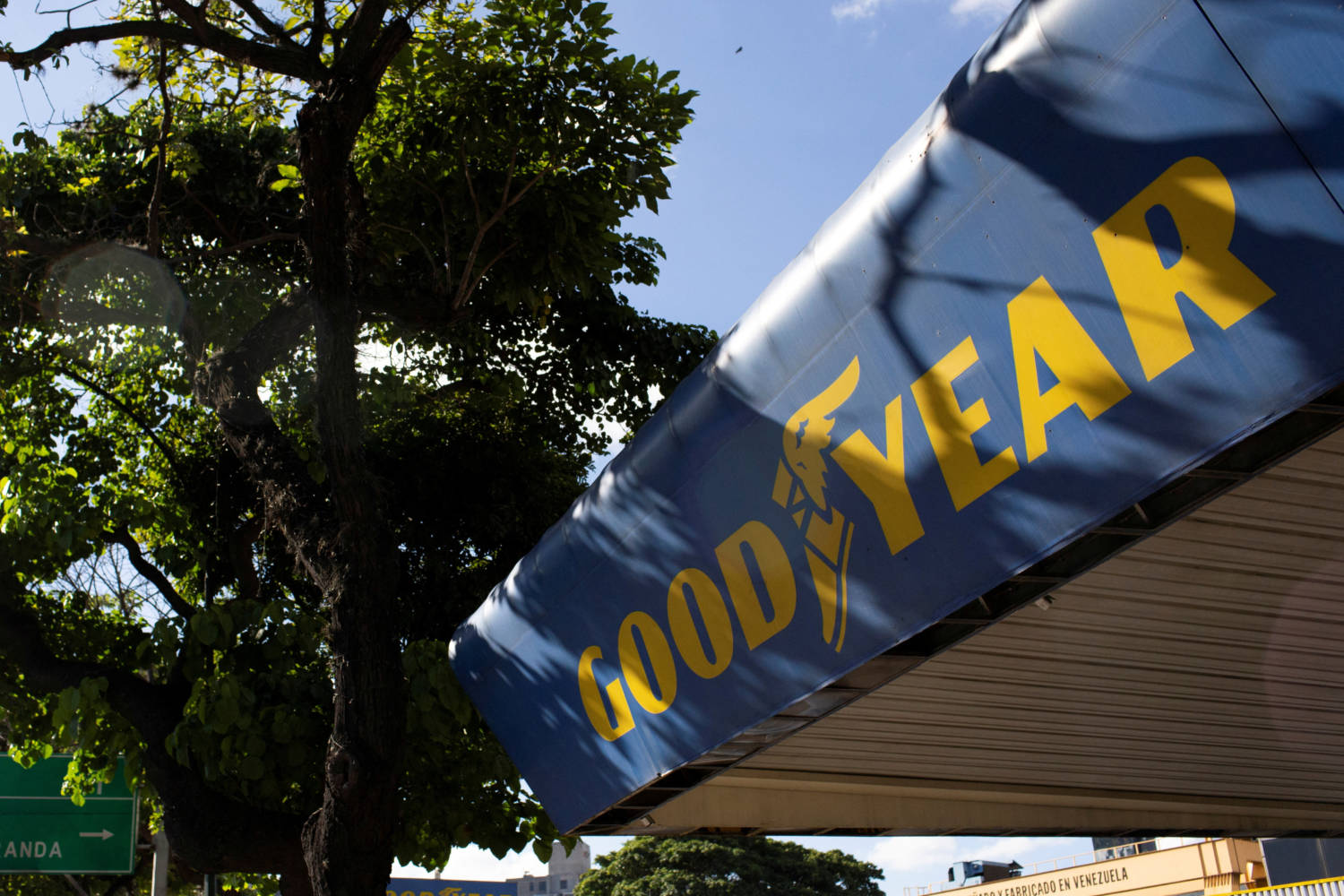 File Photo: The Goodyear Logo Is Seen At A Tire Workshop In Caracas