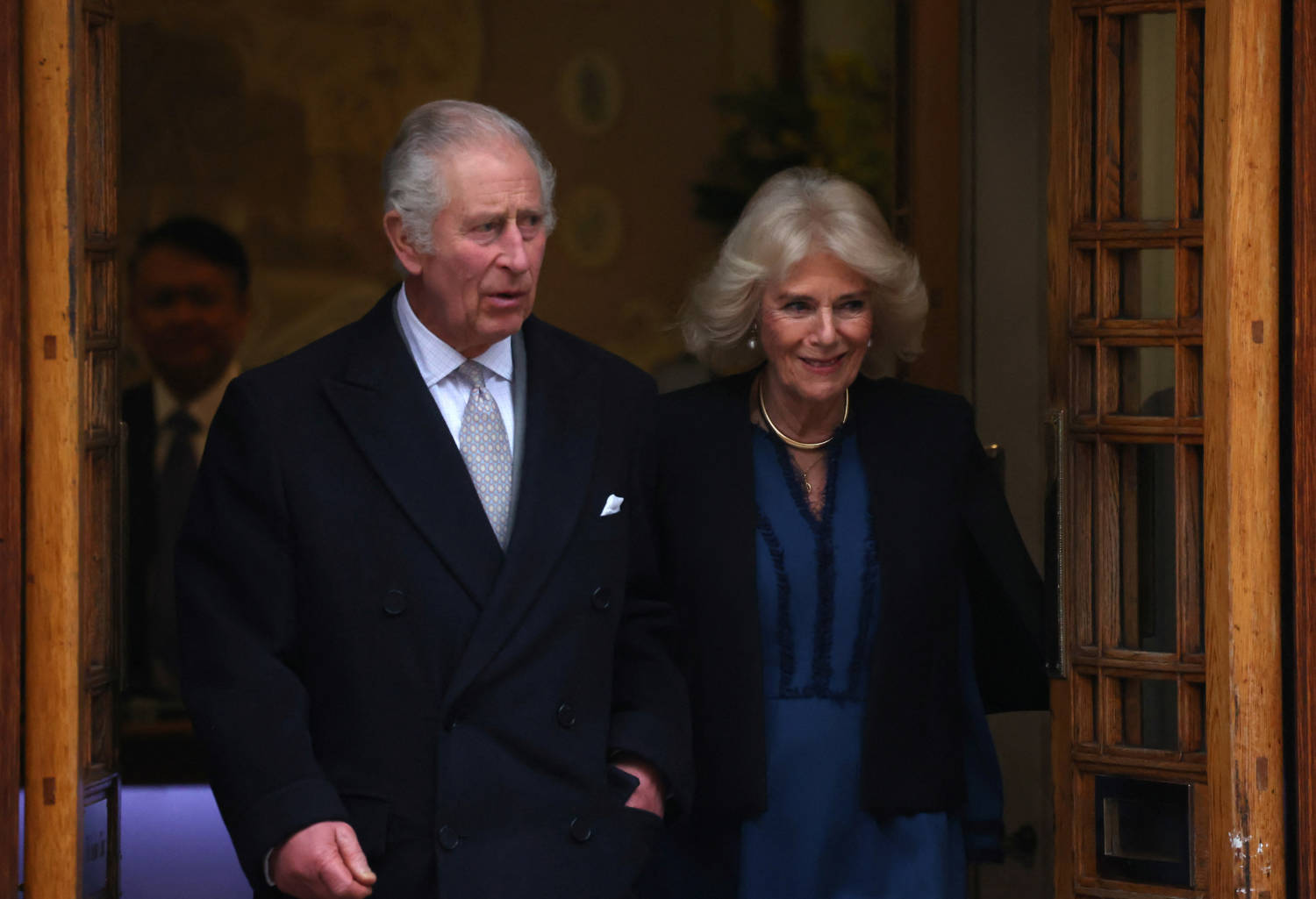 Britain's King Charles Leaves The London Clinic With Britain's Queen Camilla After Receiving Treatment For An Enlarged Prostate, In London