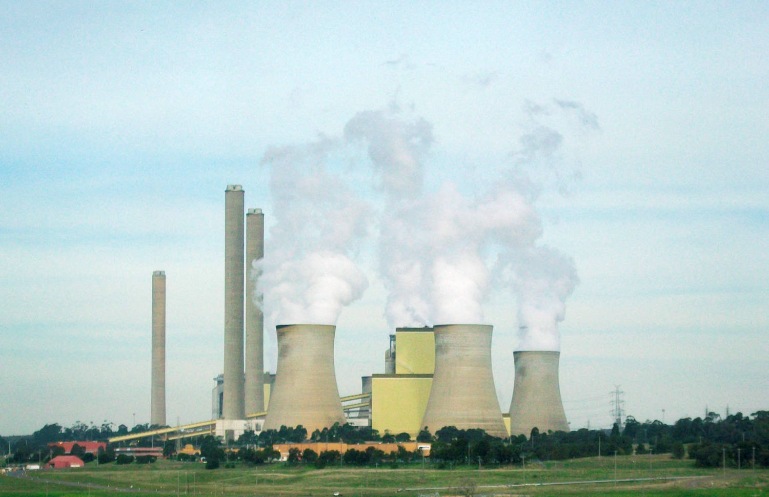 Vapour Rises From Cooling Towers At The Loy Yang Coal Fired Power Station