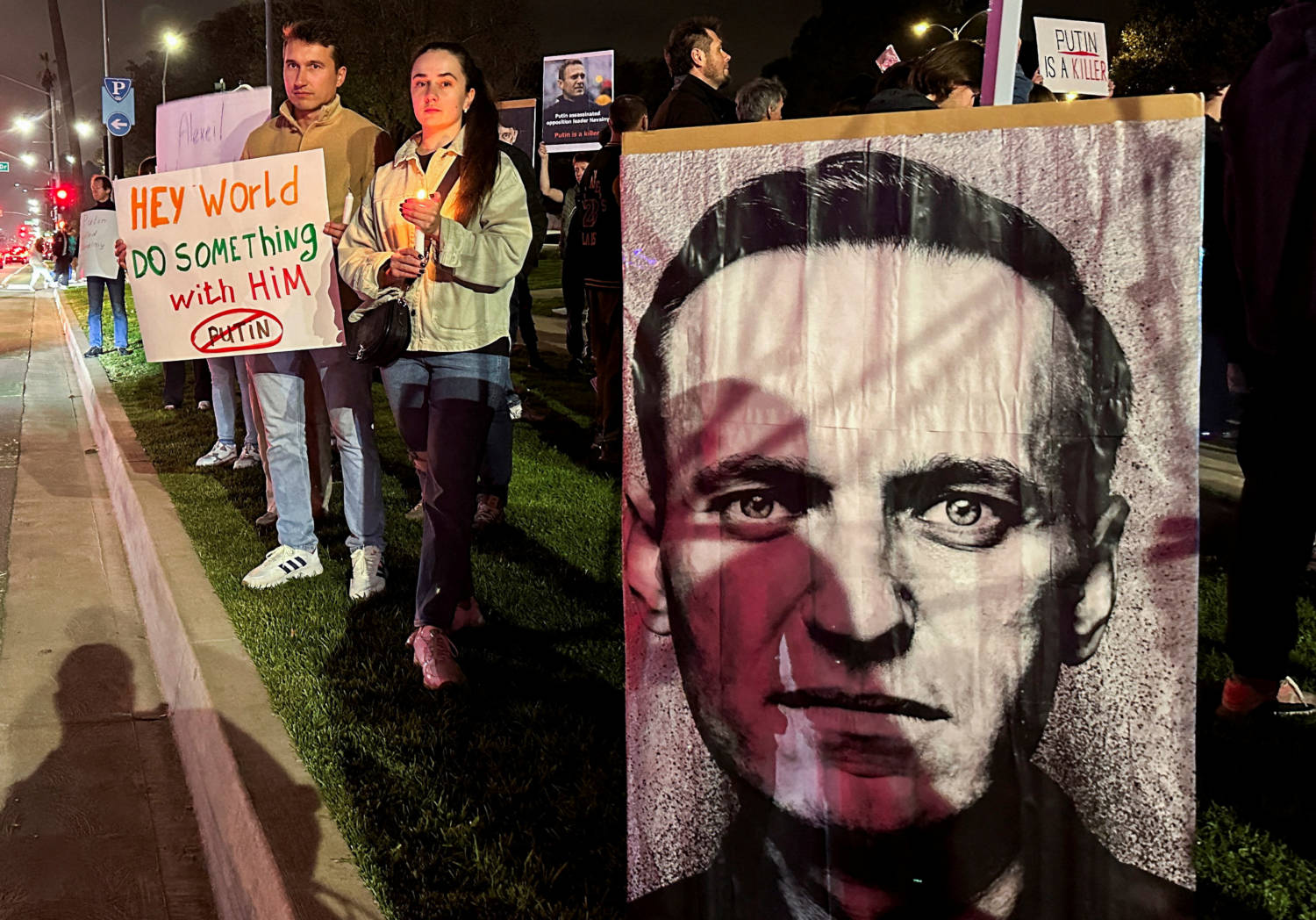 Supporters Of Russian Opposition Leader Alexei Navalny Gather To Mourn His Death, In Beverly Hills, California